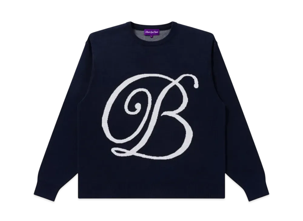 BlackEyePatch B Emblem Knit Sweater "Navy"