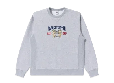 BlackEyePatch Heraldic College Crew Sweat "Heather Gray"