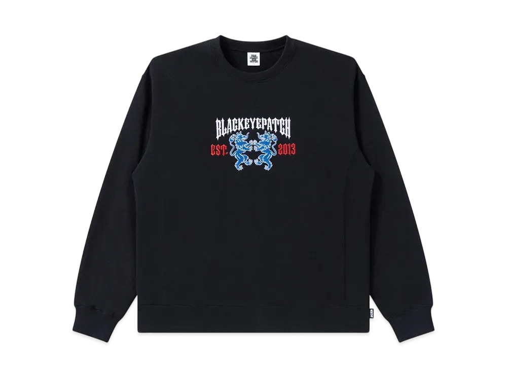 BlackEyePatch Heraldic College Crew Sweat "Black"