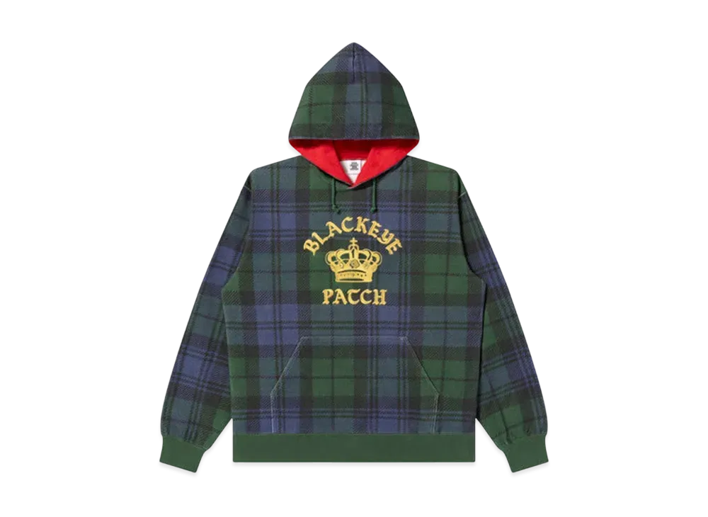 BlackEyePatch Crown Logo Checked Hoodie "Olive"
