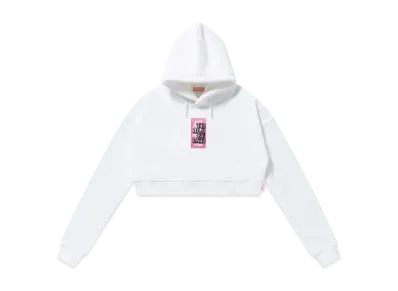 BlackEyePatch Hwc Label Embroidered Cropped Hoodie "White"