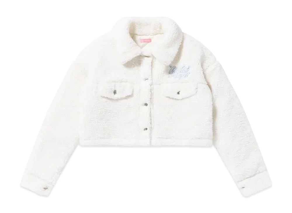 BlackEyePatch Ghetto Angel Cropped Boa Jacket "White"