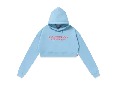 BlackEyePatch Capital Blackletters Cropped Hoodie "Light Blue"