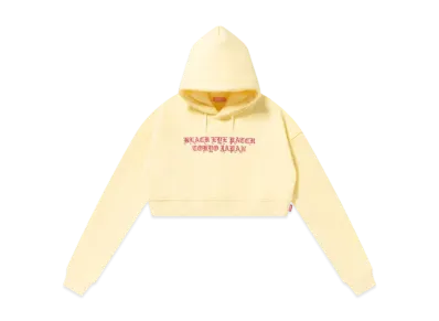 BlackEyePatch Capital Blackletters Cropped Hoodie "Light Yellow"
