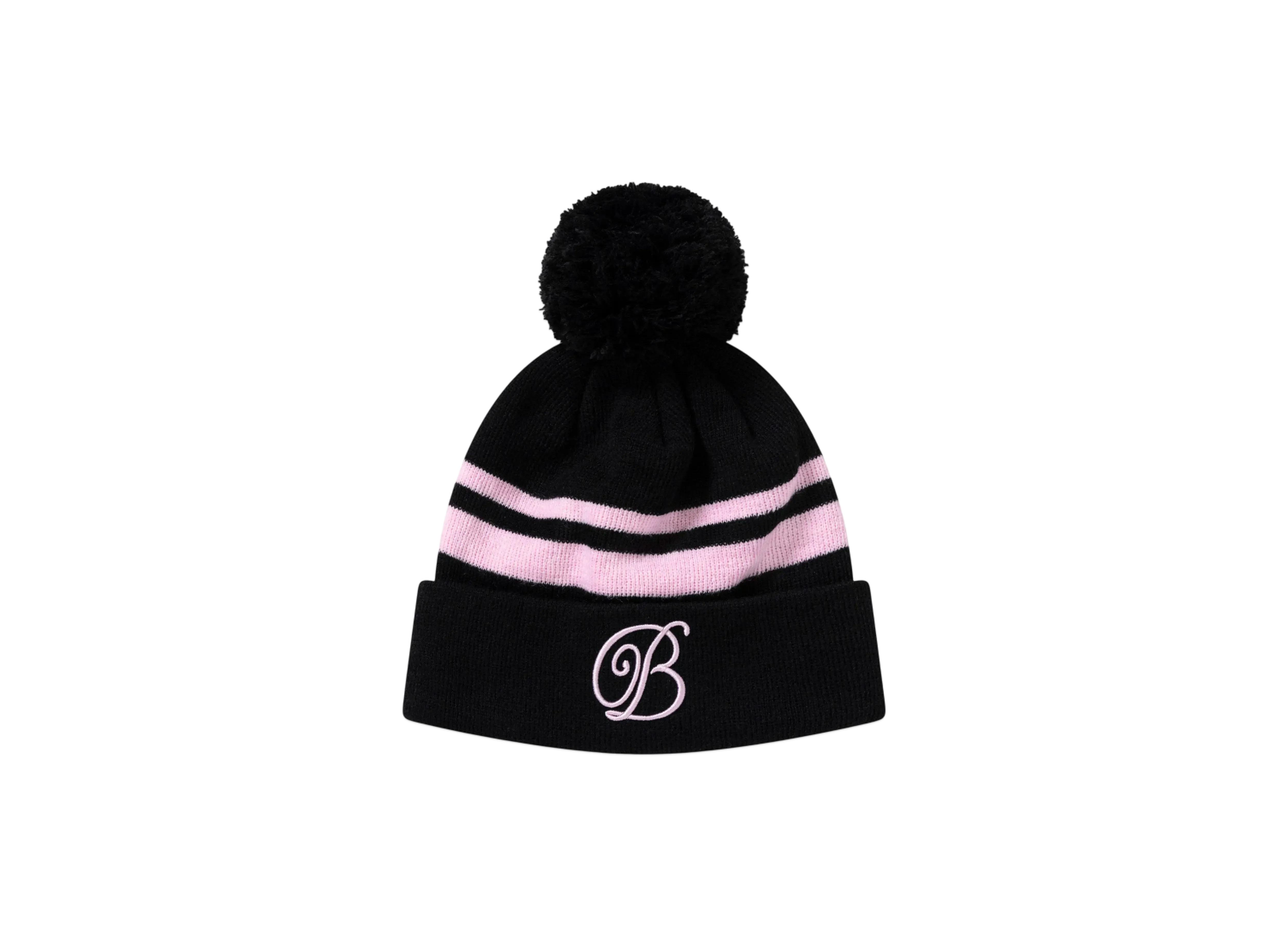 BlackEyePatch B Emblem Striped Pom Beanie "Lavender"
