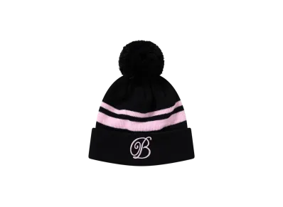 BlackEyePatch B Emblem Striped Pom Beanie "Lavender"