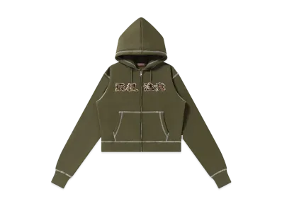 BlackEyePatch HWC Fur Patched Double Stitch Zip Hoodie "Khaki"