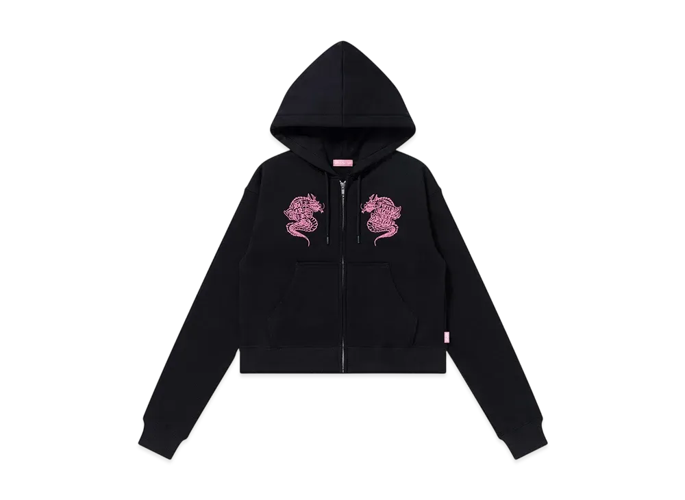 BlackEyePatch Dragons Embroidered Zip Hoodie "Black"