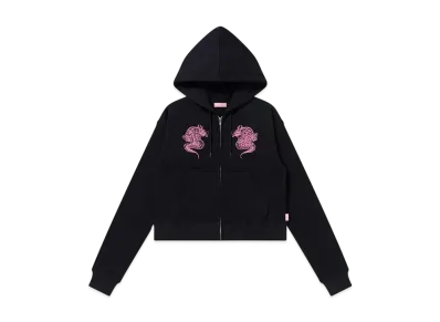 BlackEyePatch Dragons Embroidered Zip Hoodie "Black"