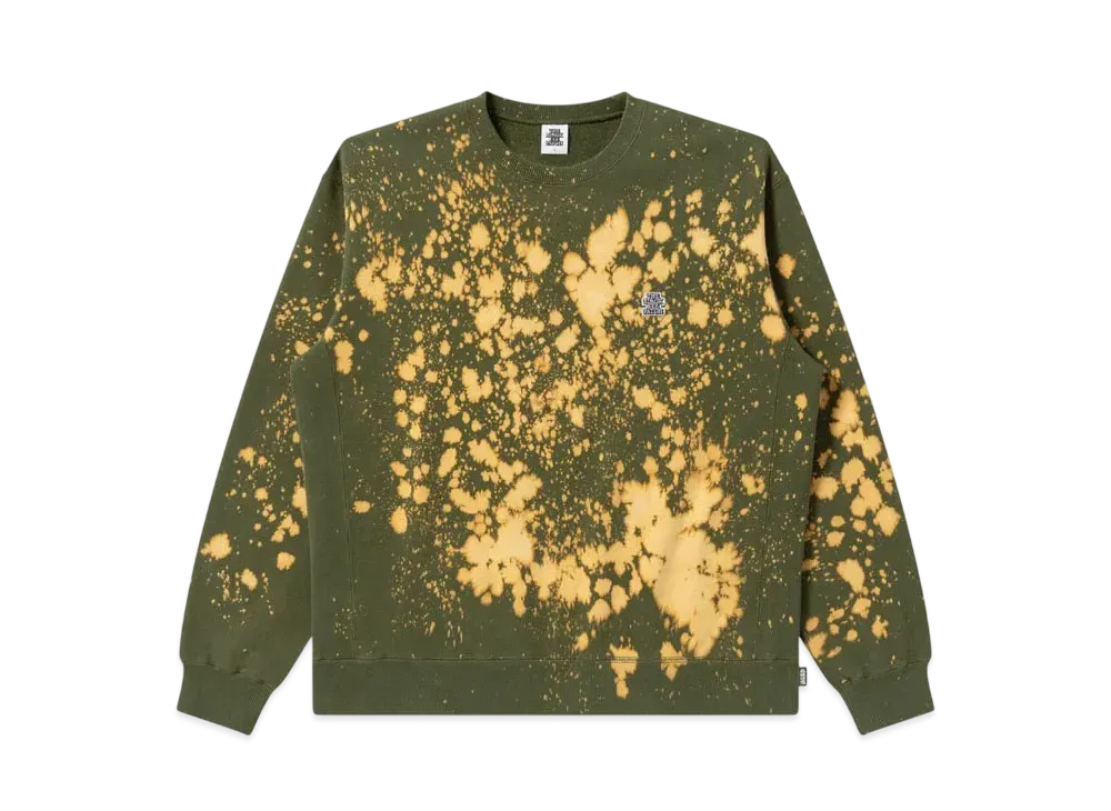 Blackeyepatch Small OG Acid Splattered Crew Sweat "Olive"