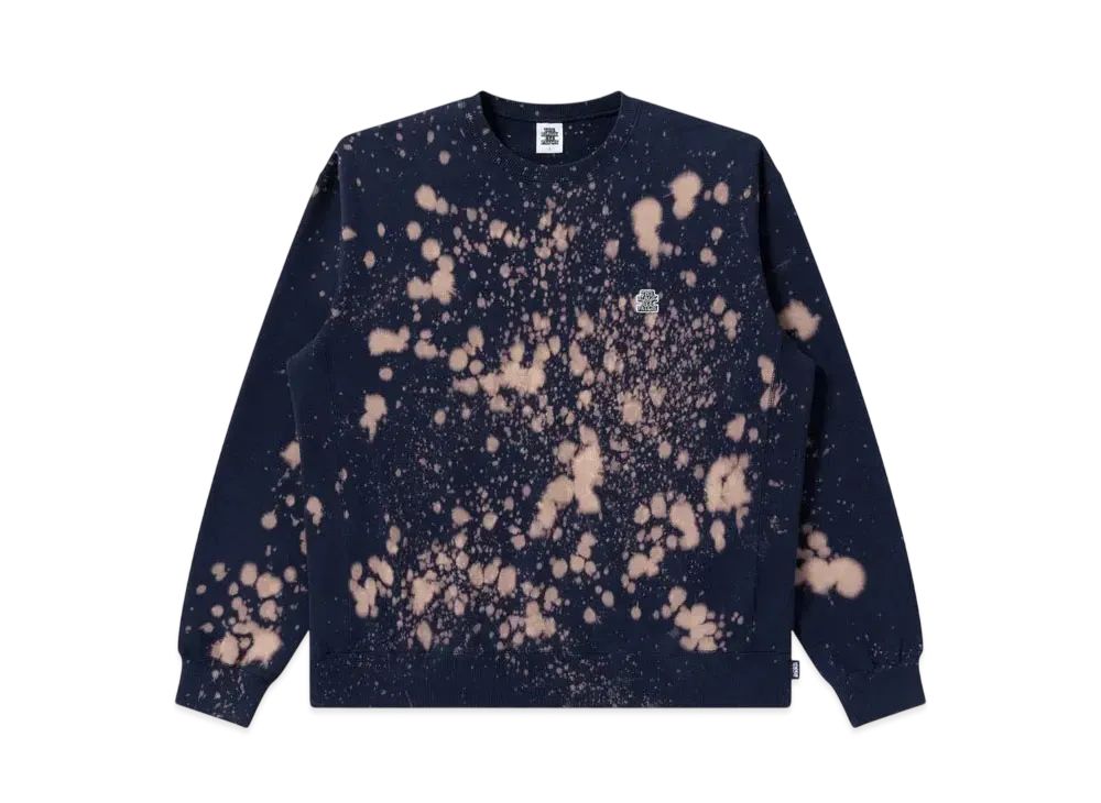 Blackeyepatch Small OG Acid Splattered Crew Sweat "Navy"