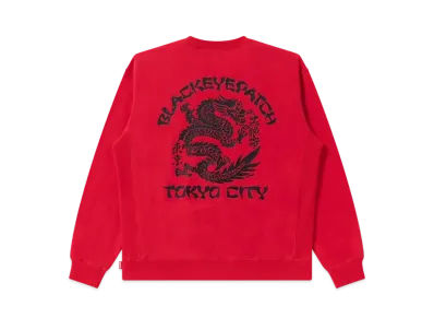 Blackeyepatch Angry Dragon Crew Sweat "Red"