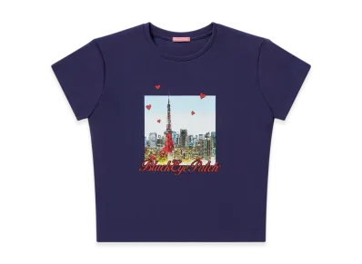 Blackeyepatch Tokyo Sketch Baby Tee "Navy"