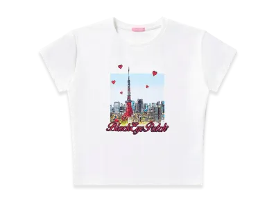 Blackeyepatch Tokyo Sketch Baby Tee "White"