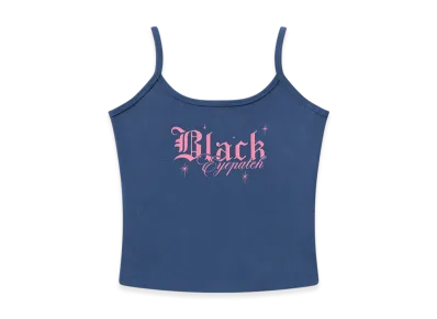 Blackeyepatch Shiny Oe Script Camisole "Navy"