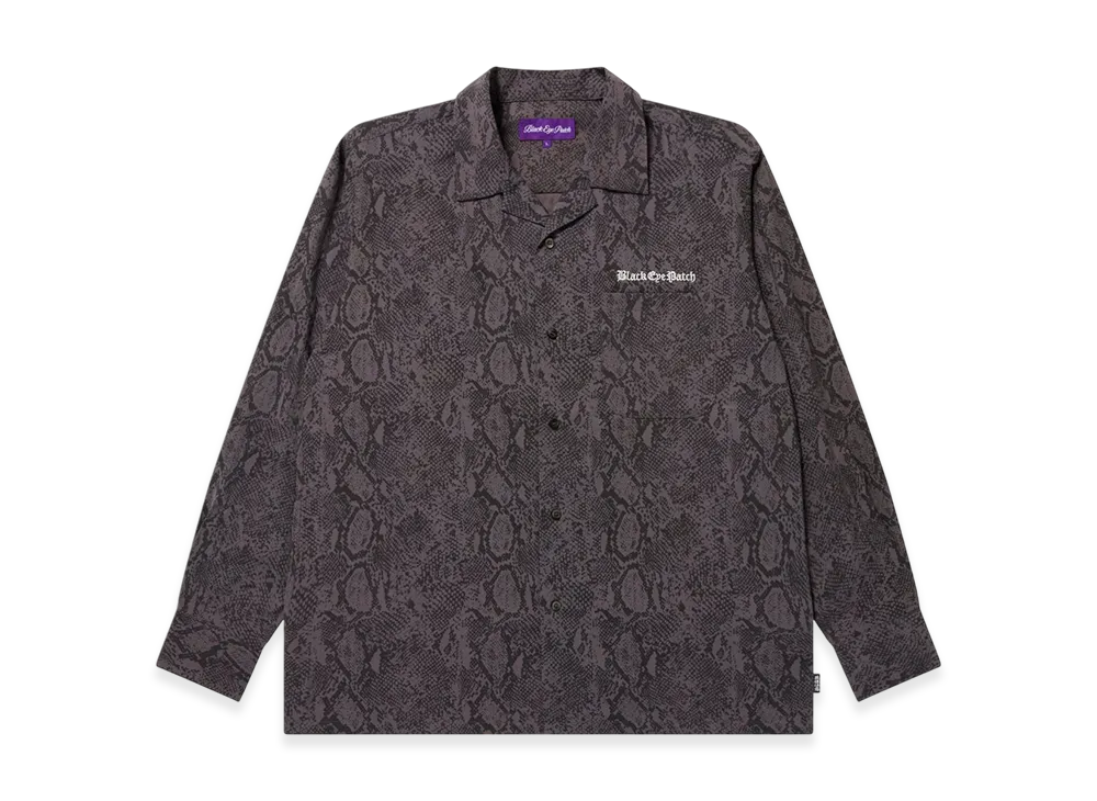BlackEyePatch OE Logo Open Collared L/S Rayon Shirt "Multi"