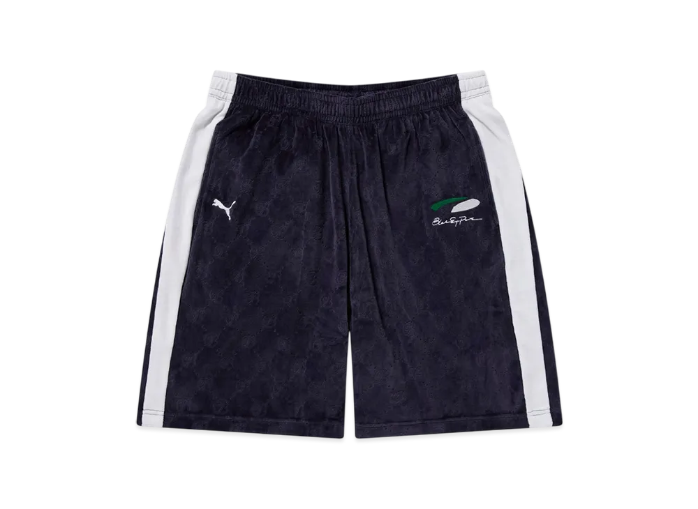 BlackEyePatch x PUMA Oval Logo Bep Monogram Velour Shorts "Navy"