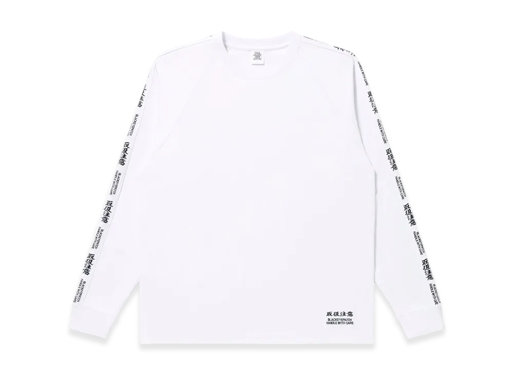 BlackEyePatch Kanji Taped L/S Tee "White"