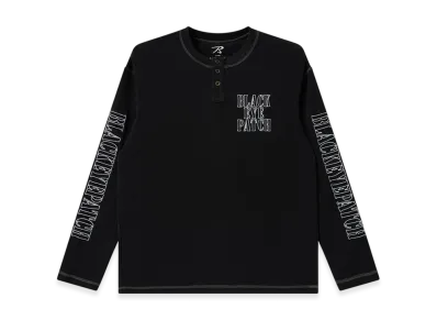 BlackEyePatch Stencil Logo Henley Neck L/S Tee "Black"