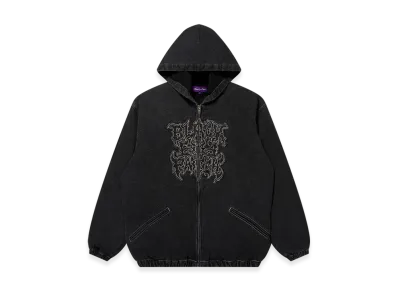 BlackEyePatch Metal Logo Hooded Denim Jacket "Black"