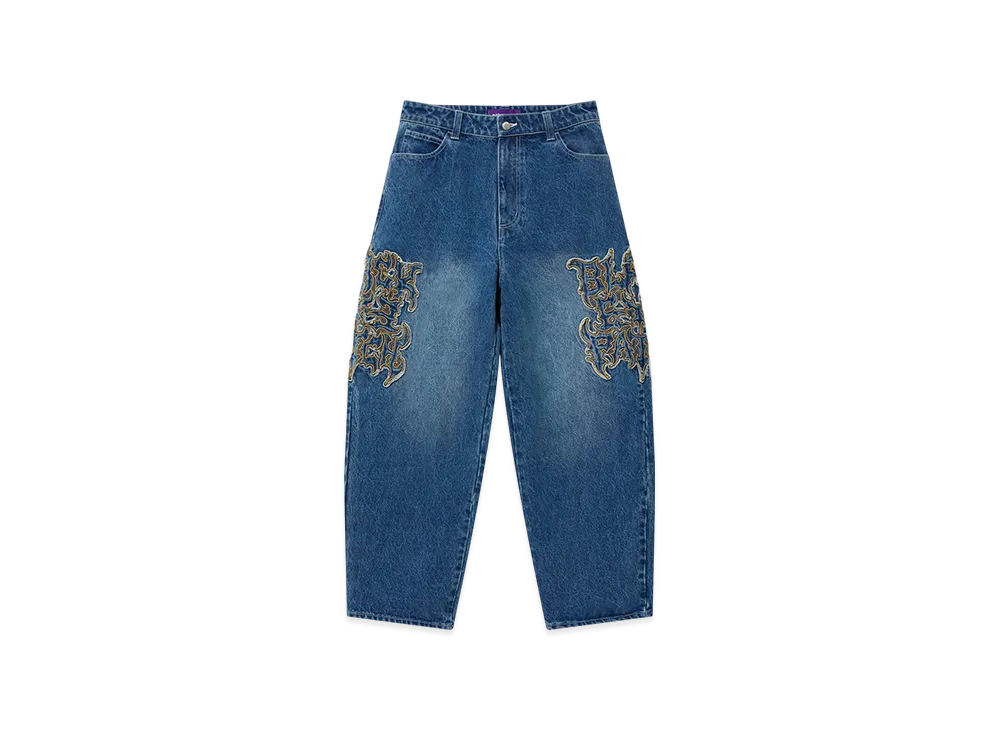BlackEyePatch Metal Logo Extra Baggy Jeans "Indigo"