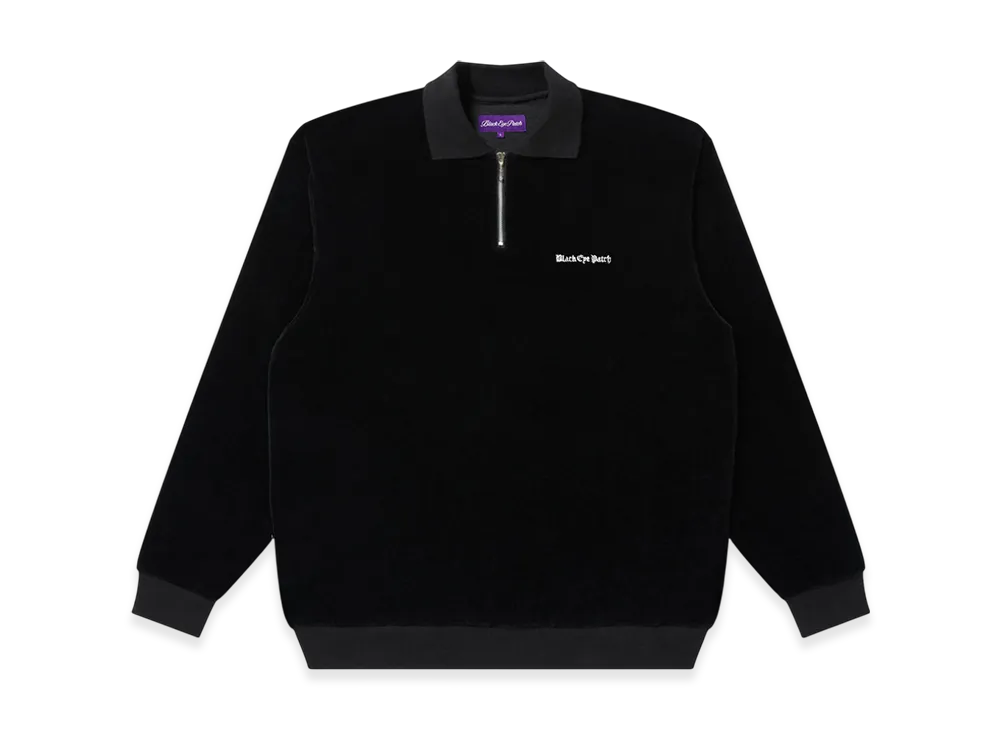BlackEyePatch OE Logo Half Zip Velour Shirt "Black"