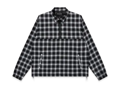 BlackEyePatch Collared Half Zip Flannel Pullover "Black"