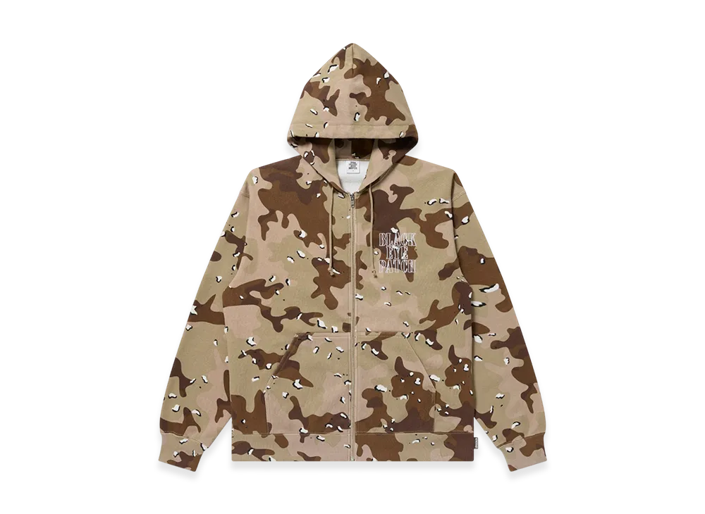 BlackEyePatch Stencil Logo Embroidered Zip Hoodie "Desert Camo"