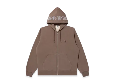 BlackEyePatch Reflector Embroidered SMALL HWC Zip Hoodie "Brown"