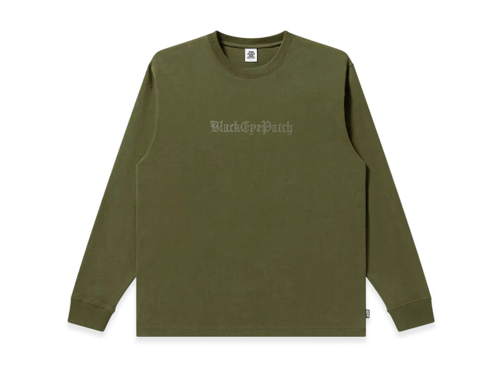 BlackEyePatch Rhinestoned OE Logo L/S Tee "Olive"