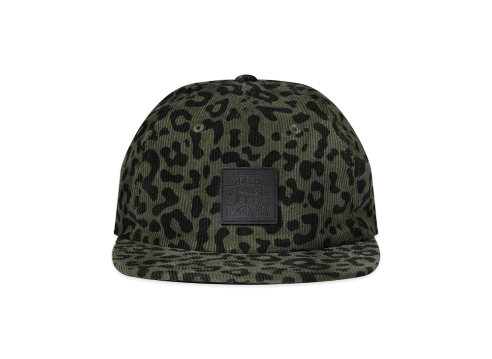 BlackEyePatch Leopard Patterned OG Label Corduroy Cap "Sage"