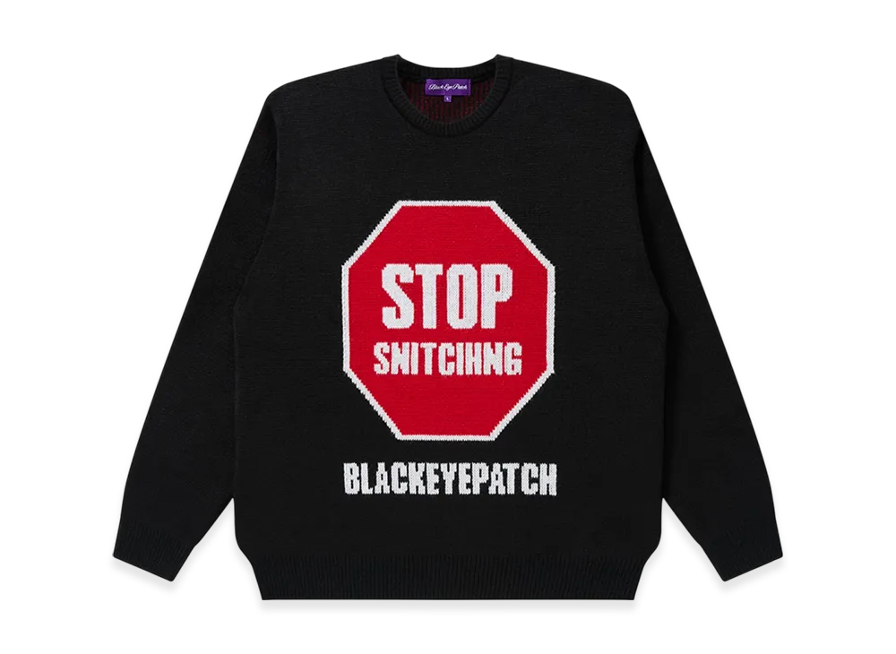 BlackEyePatch Stop Snitching Knitted Sweater "Black"