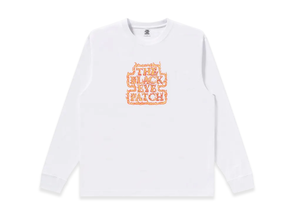 BlackEyePatch Flamed OG Label L/S Tee "White"