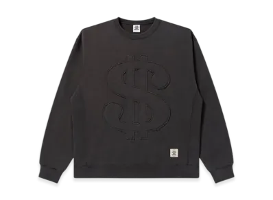 BlackEyePatch Dollar Sign Pigment Crew Neck "Charcoal"