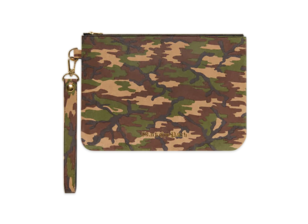 BlackEyePatch Camouflaged Leather Clutch Bag "Woodland Camo"