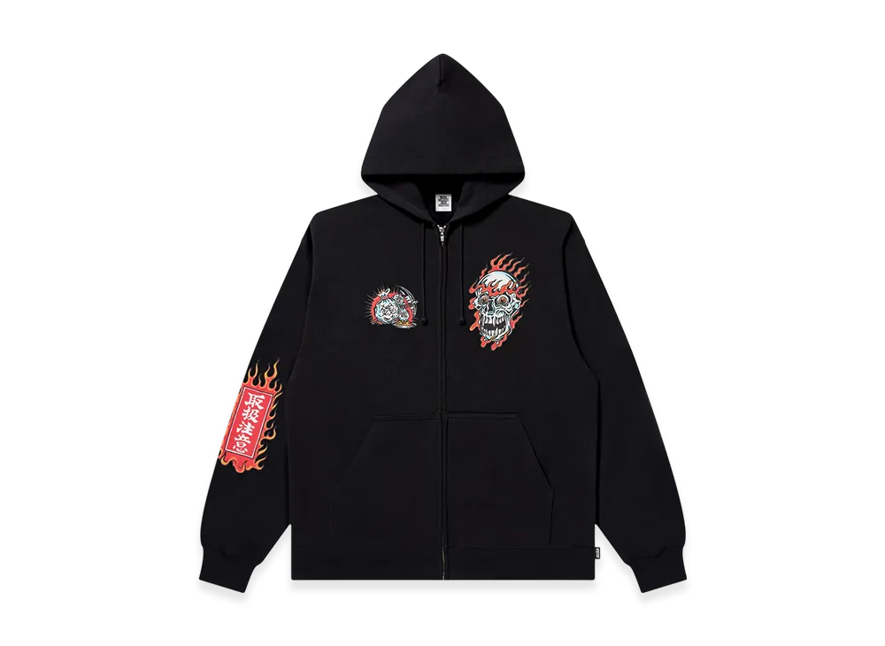 BlackEyePatch UE Skull Money Dragon Zip Hoodie "Black"