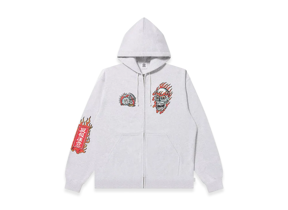 BlackEyePatch UE Skull Money Dragon Zip Hoodie "Ash"