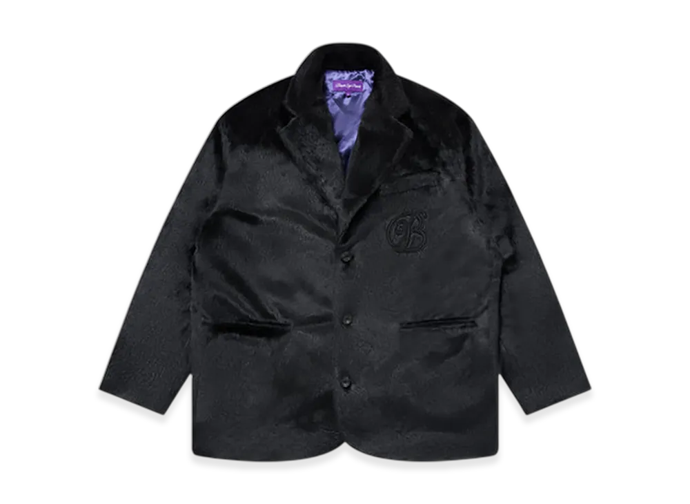 BlackEyePatch B Emblem Faux Fur Tailored Jacket "Black"