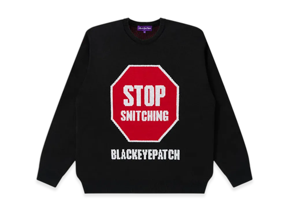 BlackEyePatch Stop Snitching Knitted Sweater "Black"