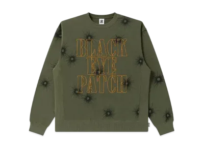 Blackeyepatch Gunshot Stencil Logo Crew Sweat "Olive"