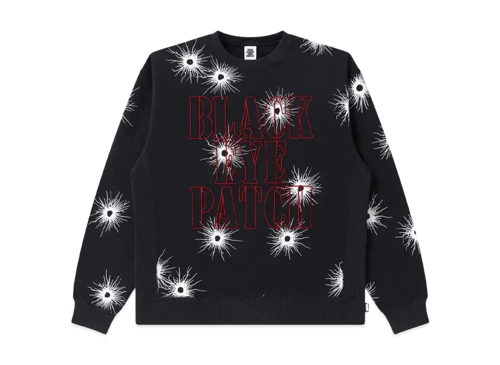 Blackeyepatch Gunshot Stencil Logo Crew Sweat "Black"