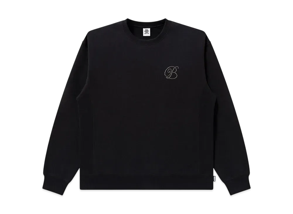 Blackeyepatch Rhinestone B Emblem Crew Sweat "Black"