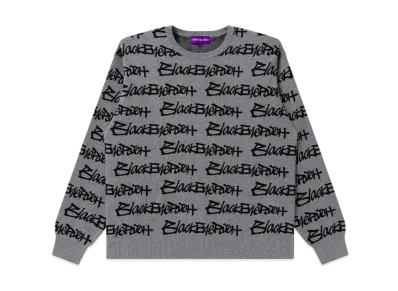 Blackeyepatch Fasthand Script Patterened Knit Sweater "Gray"