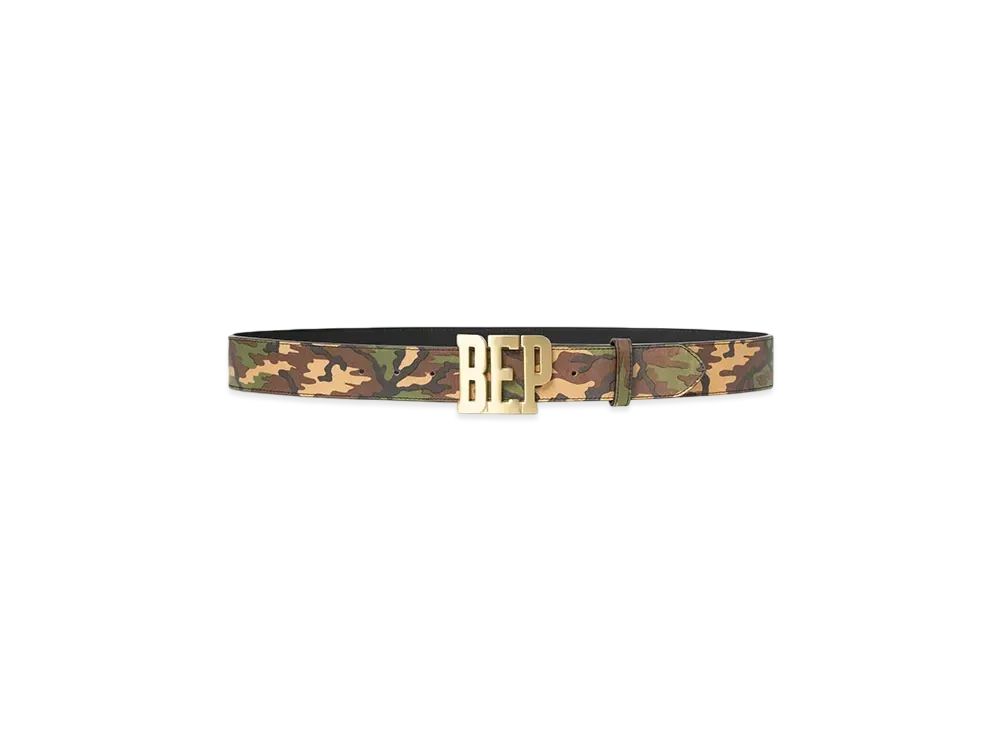 Blackeyepatch Camouflage Leather Letters Belt "Brown Camo"