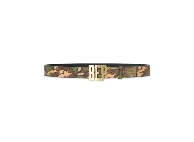 Blackeyepatch Camouflage Leather Letters Belt "Brown Camo"