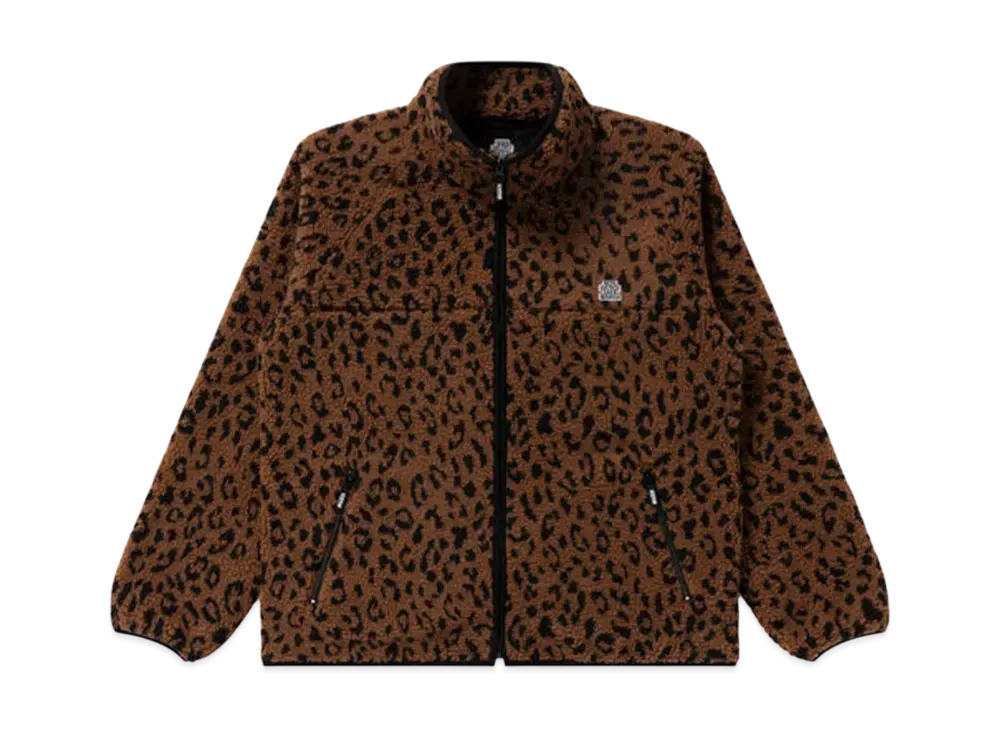 Blackeyepatch Og Label Leopard Boa Fleece Jacket "Brown"