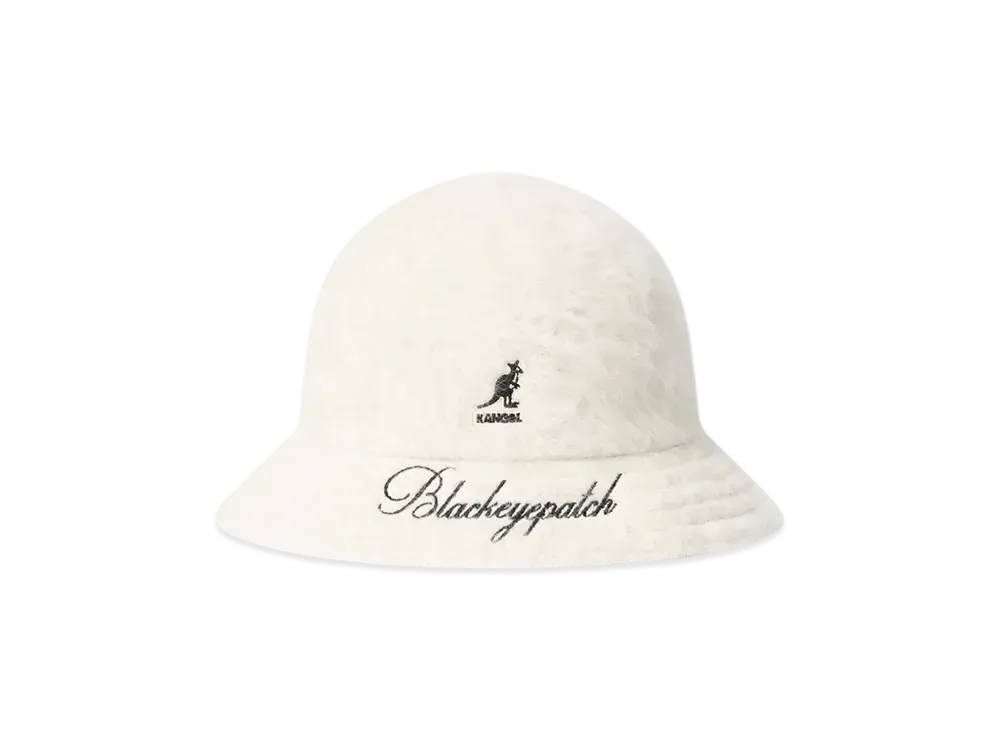 BlackEyePatch Script Logo Faux Fur Kangol Hat "Ivory"