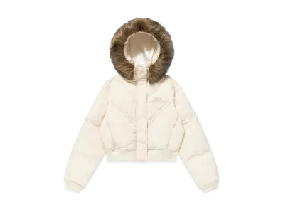 BlackEyePatch Embroidered Faux Fur Hooded Jacket "White"