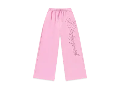BlackEyePatch Rhinestone Big Script Sweat Pants "Pink"