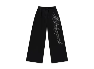 BlackEyePatch Rhinestone Big Script Sweat Pants "Black"